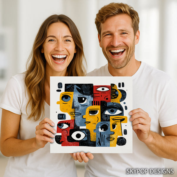 Cubist Faces Art - View 3