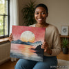 Serene Sunset Mountain Lake Art - View 3