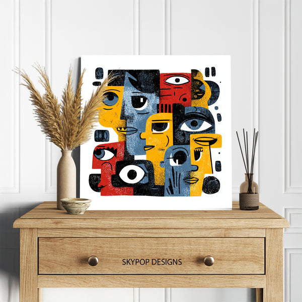 Cubist Faces Art - View 5