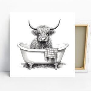 Highland Cow Bath Art