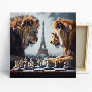 Lion Chess Match Art