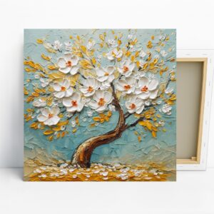 White Blossom Tree Art