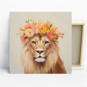Lion Floral Crown Art