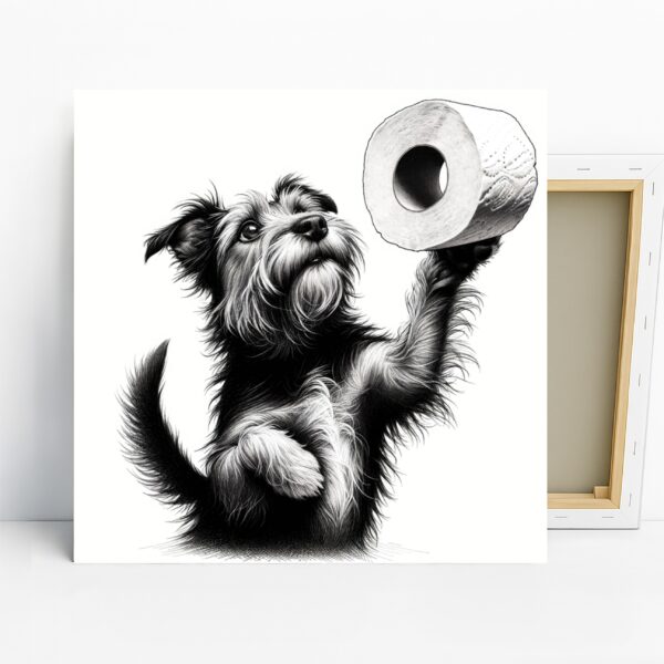 Miniature Schnauzer Toilet Paper Art