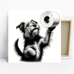 Miniature Schnauzer Toilet Paper Art