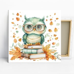 Owl Reading Books Art