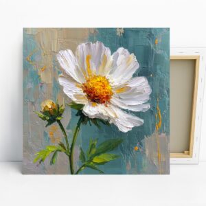 White Daisy Bloom Art