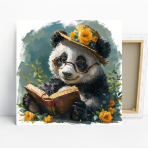 Panda Reading Book Art