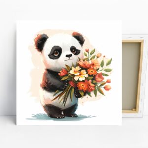 Panda Flower Bouquet Art