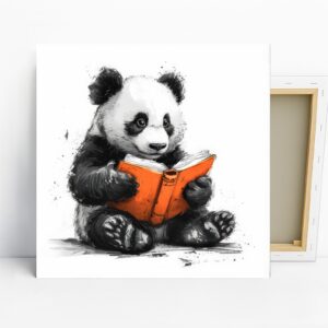 Panda Reading Book Art
