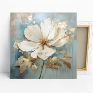 Golden Bloom Abstract Art