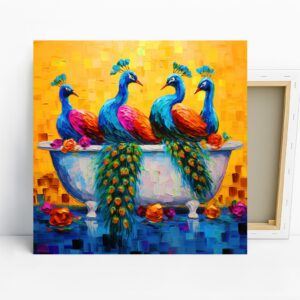 Peacock Bath Time Art