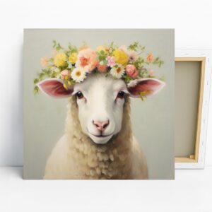 Sheep Flower Crown Art