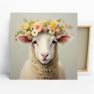 Sheep Flower Crown Art