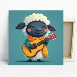 Sheep Playing Guitar Art