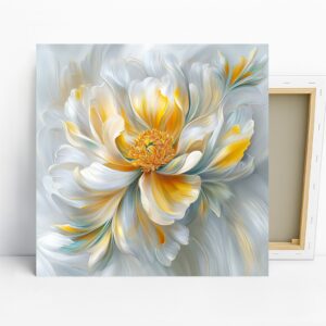 Golden Peony Bloom Art