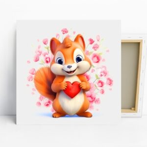Squirrel Holding Heart Art