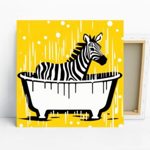 Zebra Bathtime Splash Art