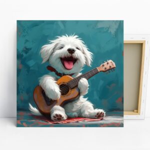 Shih Tzu Dog Guitar Art