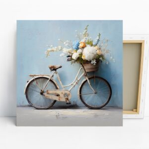 Vintage Bicycle Flower Basket Art