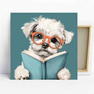 Maltese Book Lover Art