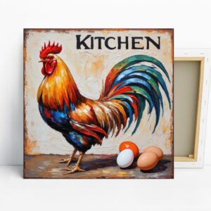 Rooster and Eggs Art