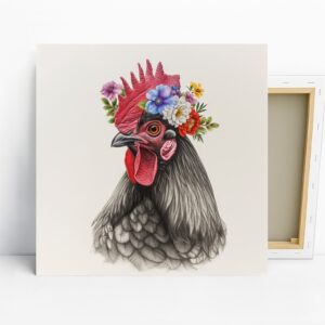 Rooster Flower Crown Art