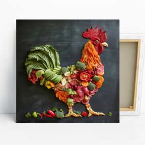 Rooster Vegetable Art