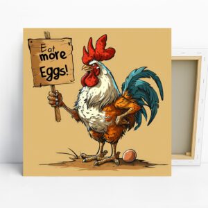 Rooster Says Eat More Eggs Art