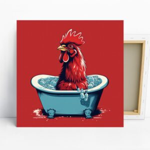 Rooster Bath Time Art