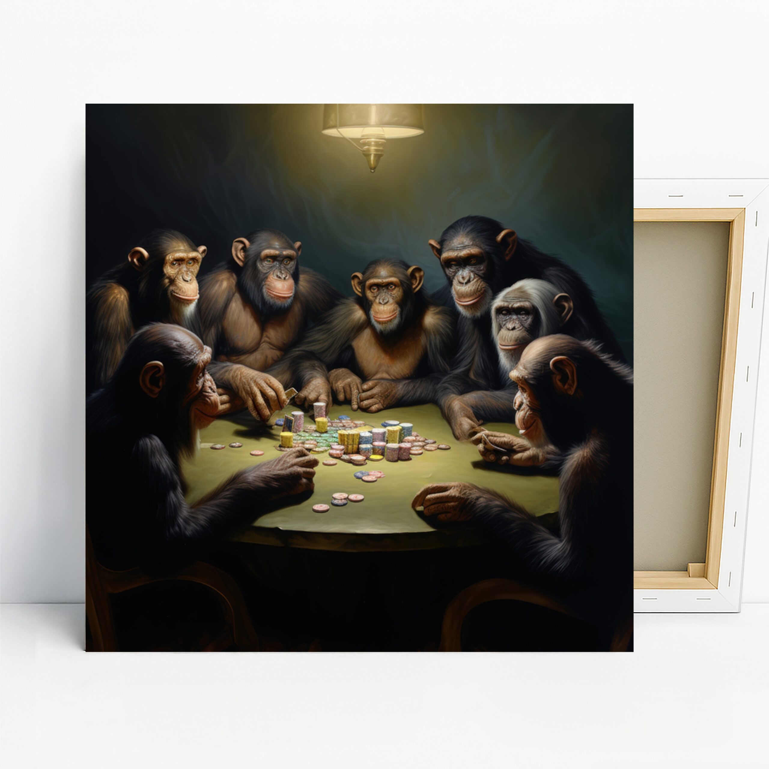 1.jpg Chimpanzee Poker Night Art