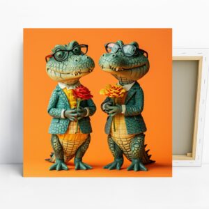 Crocodile with Roses Art