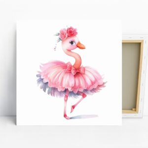 Ballerina Flamingo Art