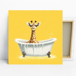 Giraffe Bath Time Art