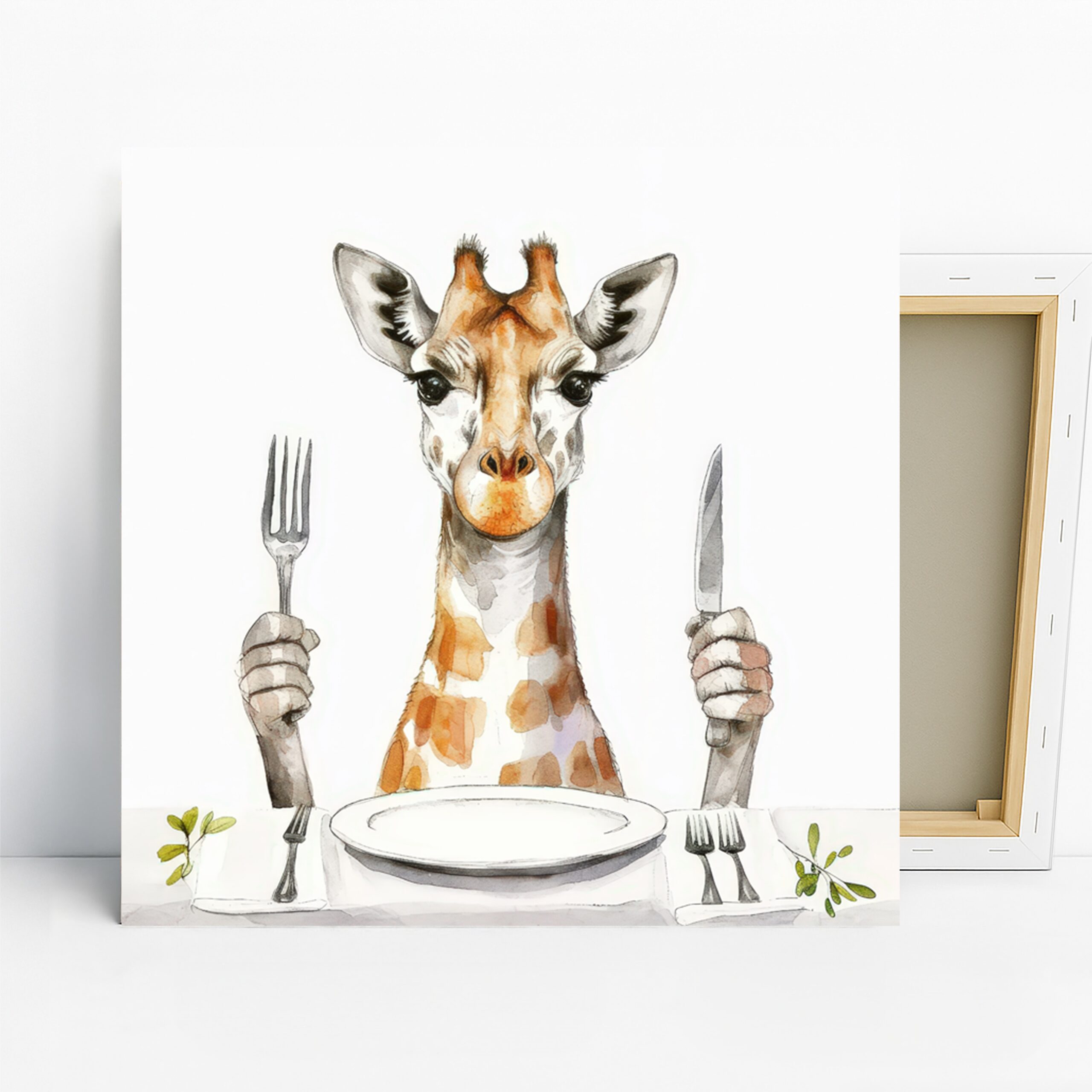 1.jpg Giraffe Dining Art