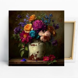 Vintage Floral Vase Art