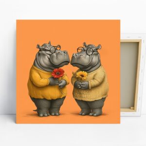 Hippopotamus Flower Art