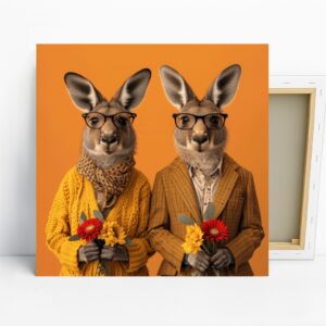 Kangaroo Couple Art