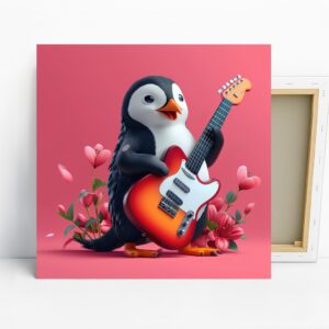 Penguin Rock Star Art