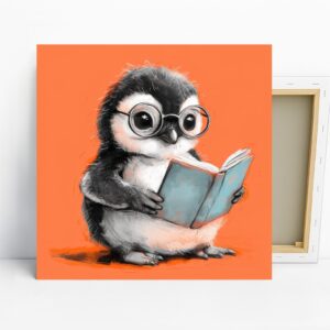 Penguin Reading Book Art