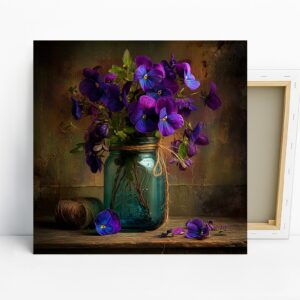 Pansy Jar Art