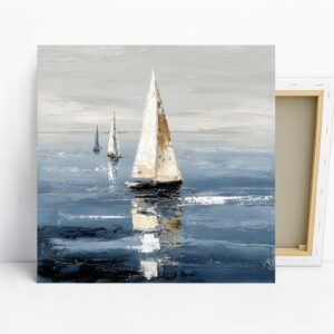 Sailboats at Sea Art
