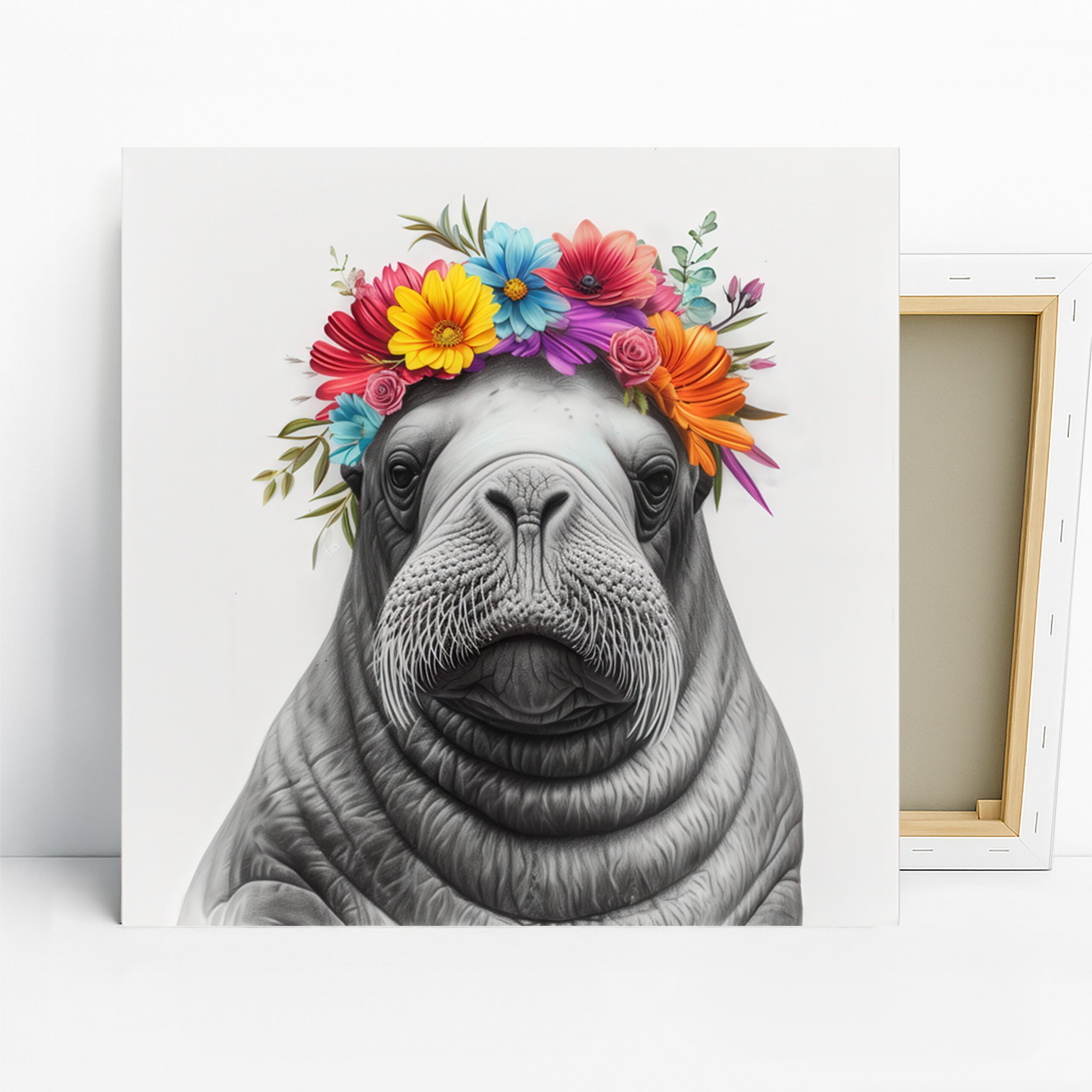 1.jpg Walrus Floral Crown Art