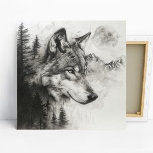 Wolf Moon Forest Art