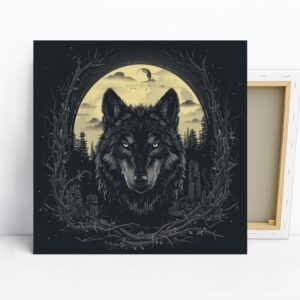 Wolf Moon Forest Art