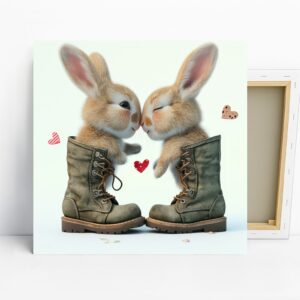 Bunny Kisses in Boots Art