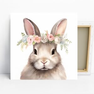 Bunny Spring Floral Crown Art