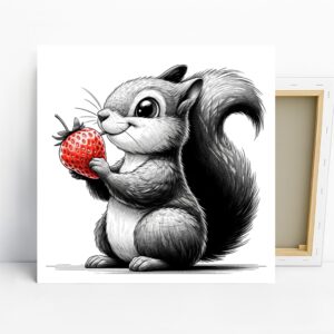 Squirrel Strawberry Art