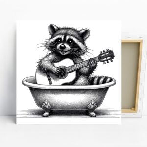 Raccoon Guitar Art