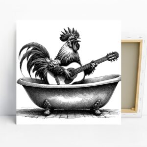 Rooster Guitar Art